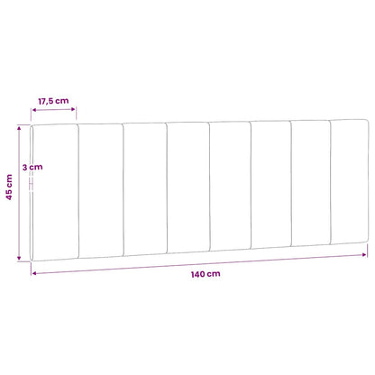 Kopfteil-Kissen "Hanko" Blau 140 cm Samt