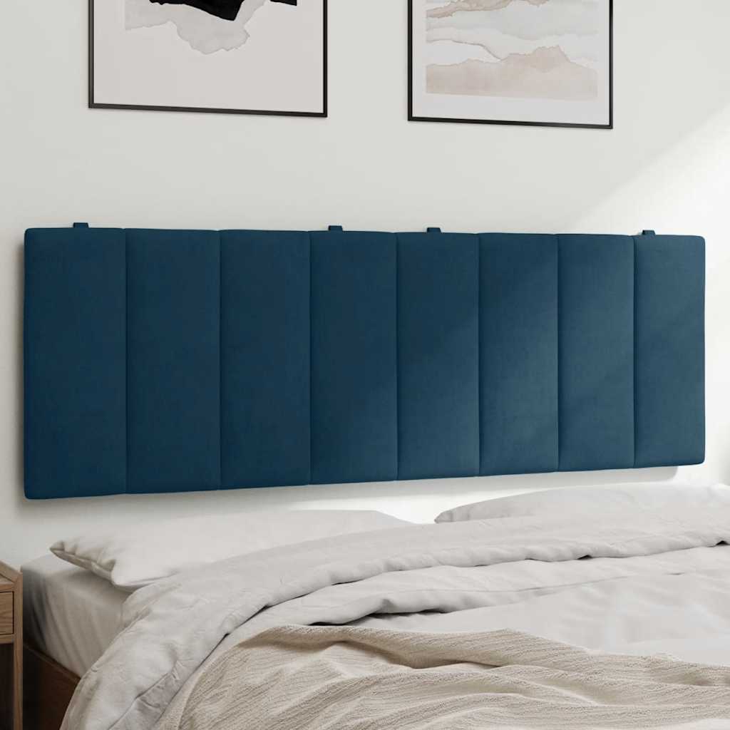 Kopfteil-Kissen "Hanko" Blau 140 cm Samt