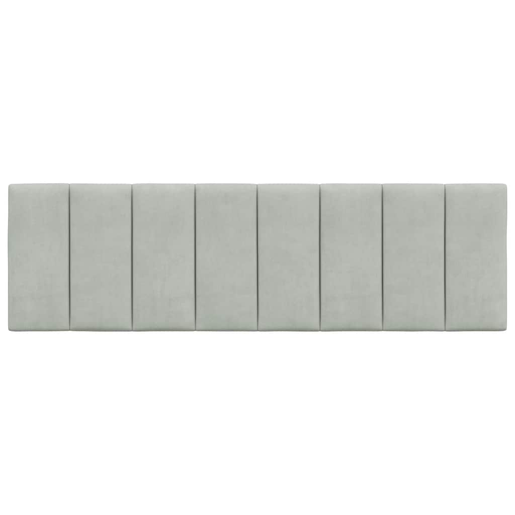 Kopfteil-Kissen "Hanko" Hellgrau 160 cm Samt