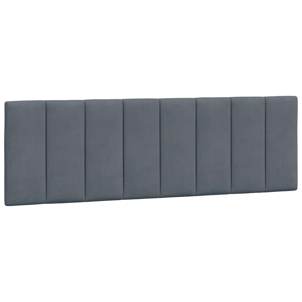 Kopfteil-Kissen "Hanko" Dunkelgrau 160 cm Samt