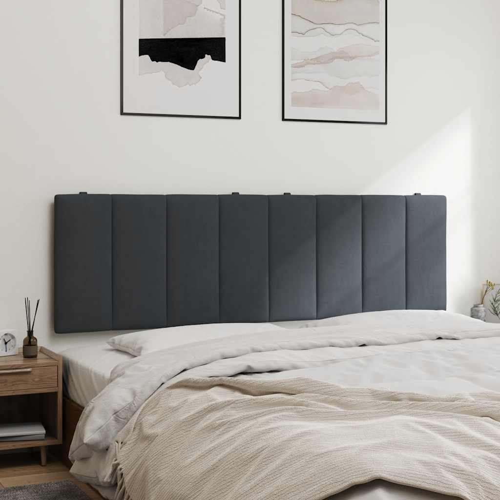 Kopfteil-Kissen "Hanko" Dunkelgrau 160 cm Samt
