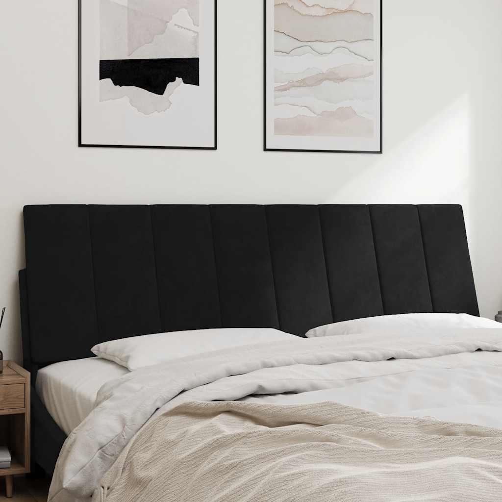 Kopfteil-Kissen "Hanko" Schwarz 160 cm Samt