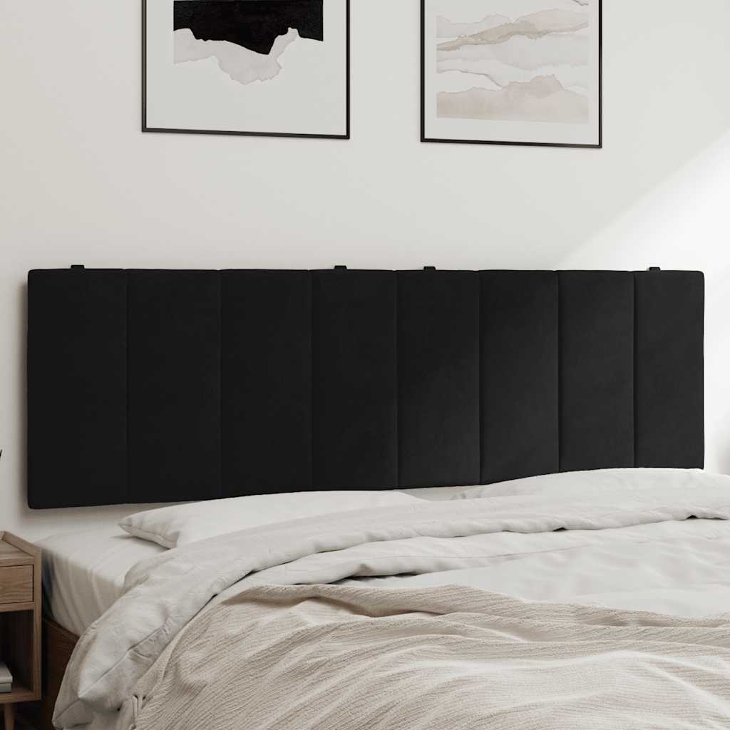Kopfteil-Kissen "Hanko" Schwarz 160 cm Samt