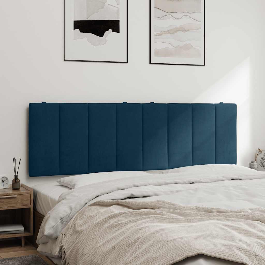 Kopfteil-Kissen "Hanko" Blau 160 cm Samt