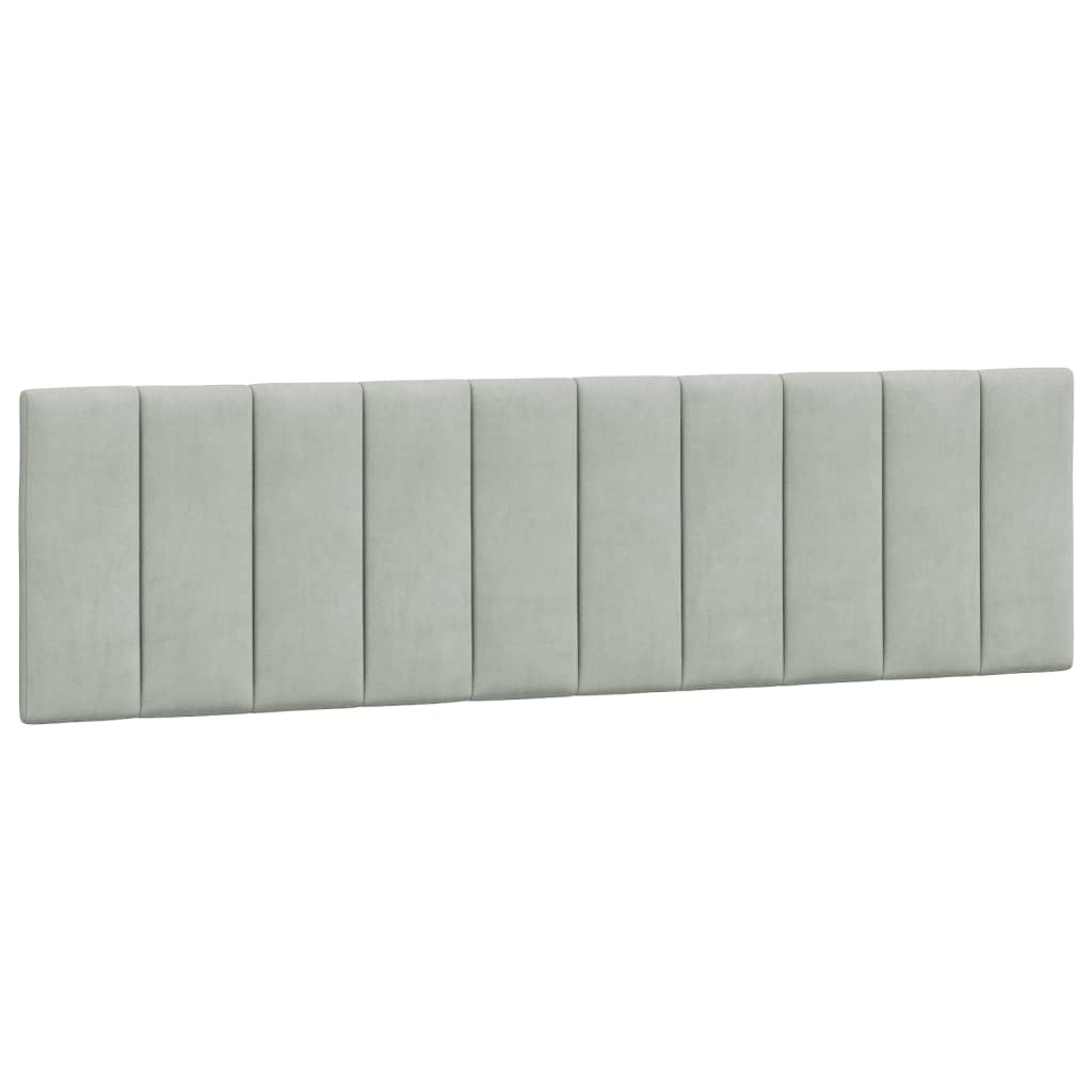 Kopfteil-Kissen "Hanko" Hellgrau 180 cm Samt