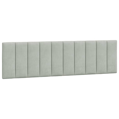 Kopfteil-Kissen "Hanko" Hellgrau 180 cm Samt