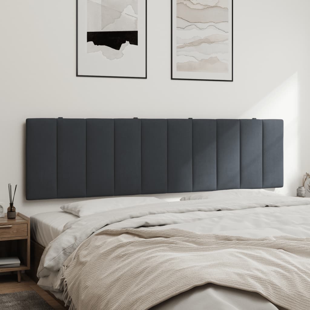 Kopfteil-Kissen "Hanko" Dunkelgrau 180 cm Samt