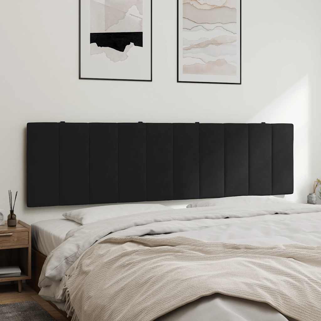 Kopfteil-Kissen "Hanko" Schwarz 180 cm Samt