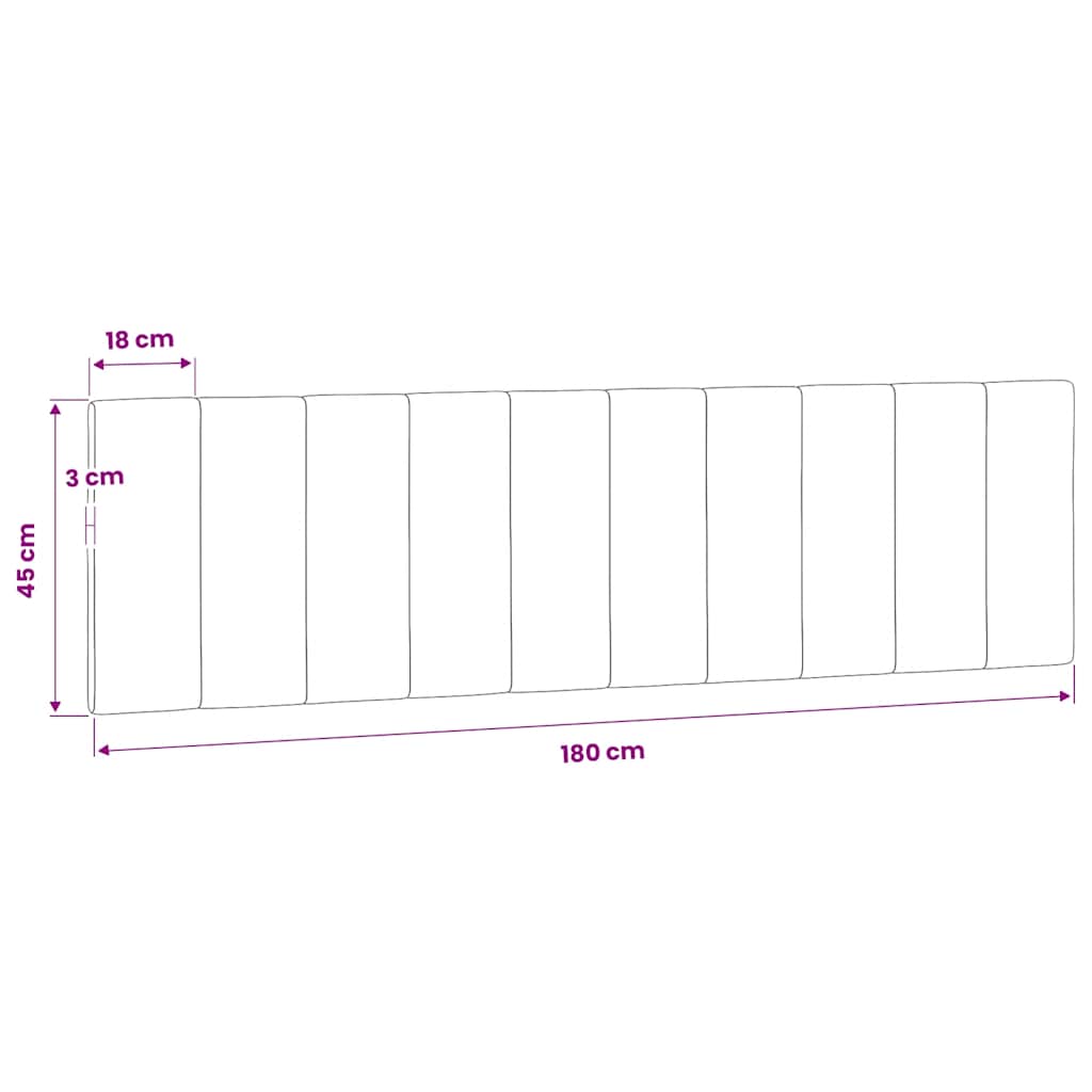 Kopfteil-Kissen "Hanko" Schwarz 180 cm Samt