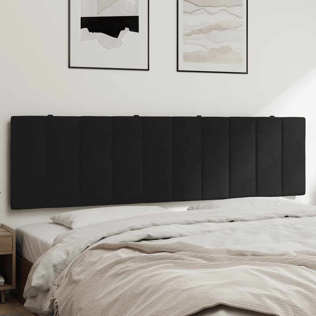 Kopfteil-Kissen "Hanko" Schwarz 180 cm Samt