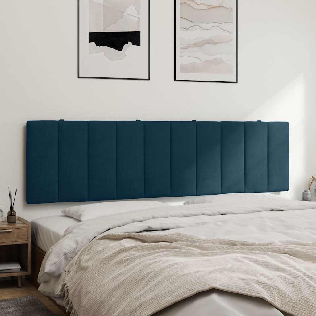 Kopfteil-Kissen "Hanko" Blau 180 cm Samt