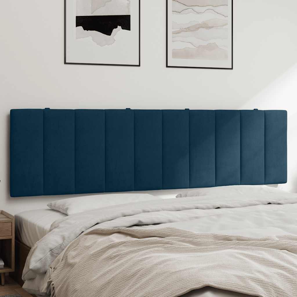 Kopfteil-Kissen "Hanko" Blau 180 cm Samt