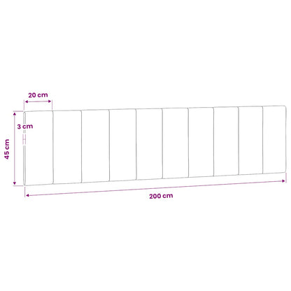 Kopfteil-Kissen "Hanko" Dunkelgrau 200 cm Samt