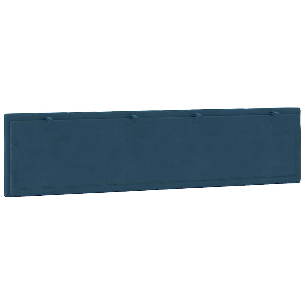Kopfteil-Kissen "Hanko" Blau 200 cm Samt