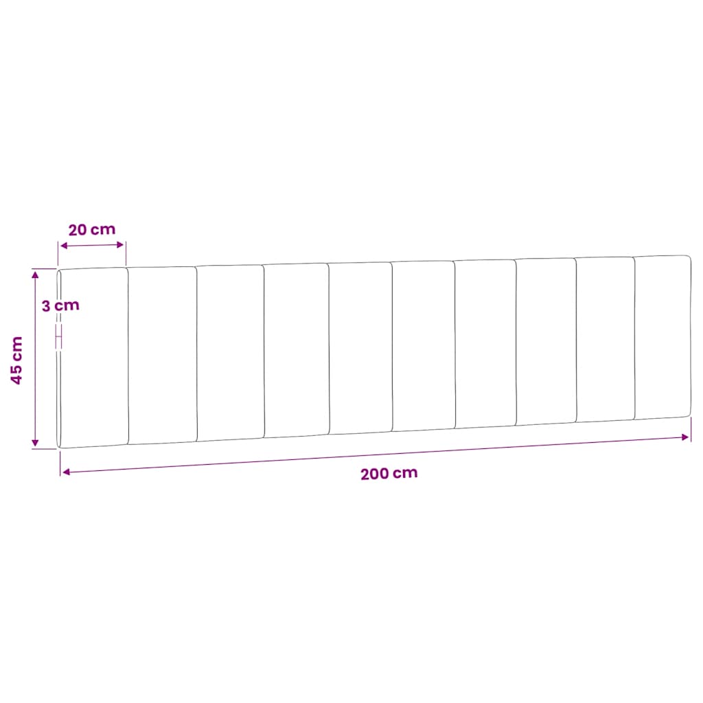 Kopfteil-Kissen "Hanko" Blau 200 cm Samt