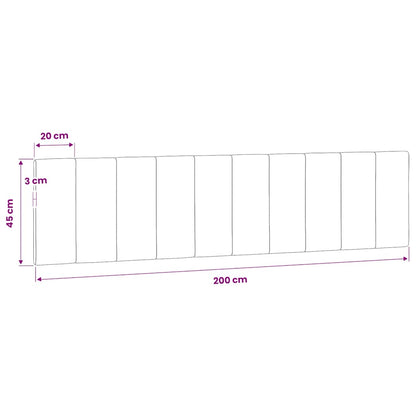 Kopfteil-Kissen "Hanko" Blau 200 cm Samt