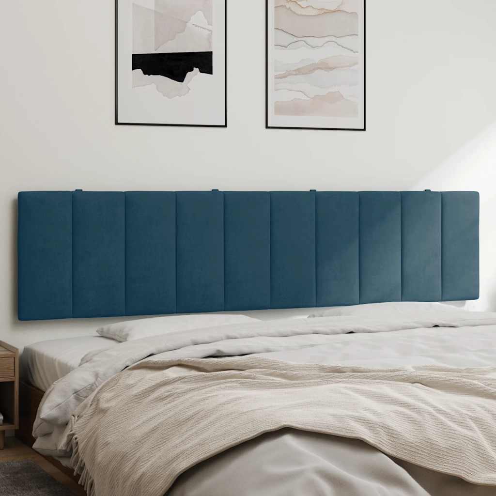 Kopfteil-Kissen "Hanko" Blau 200 cm Samt