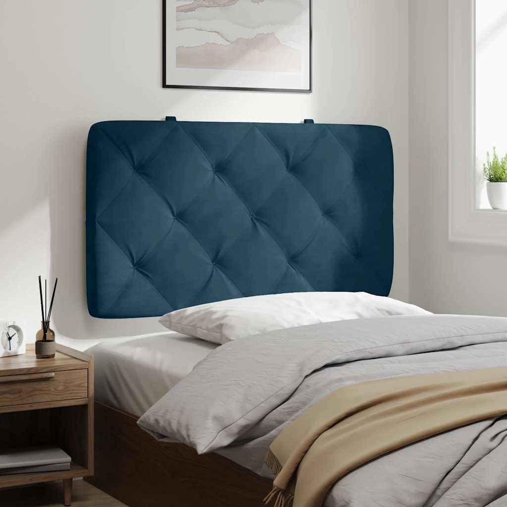 Kopfteil-Kissen Blau 80 cm Samt