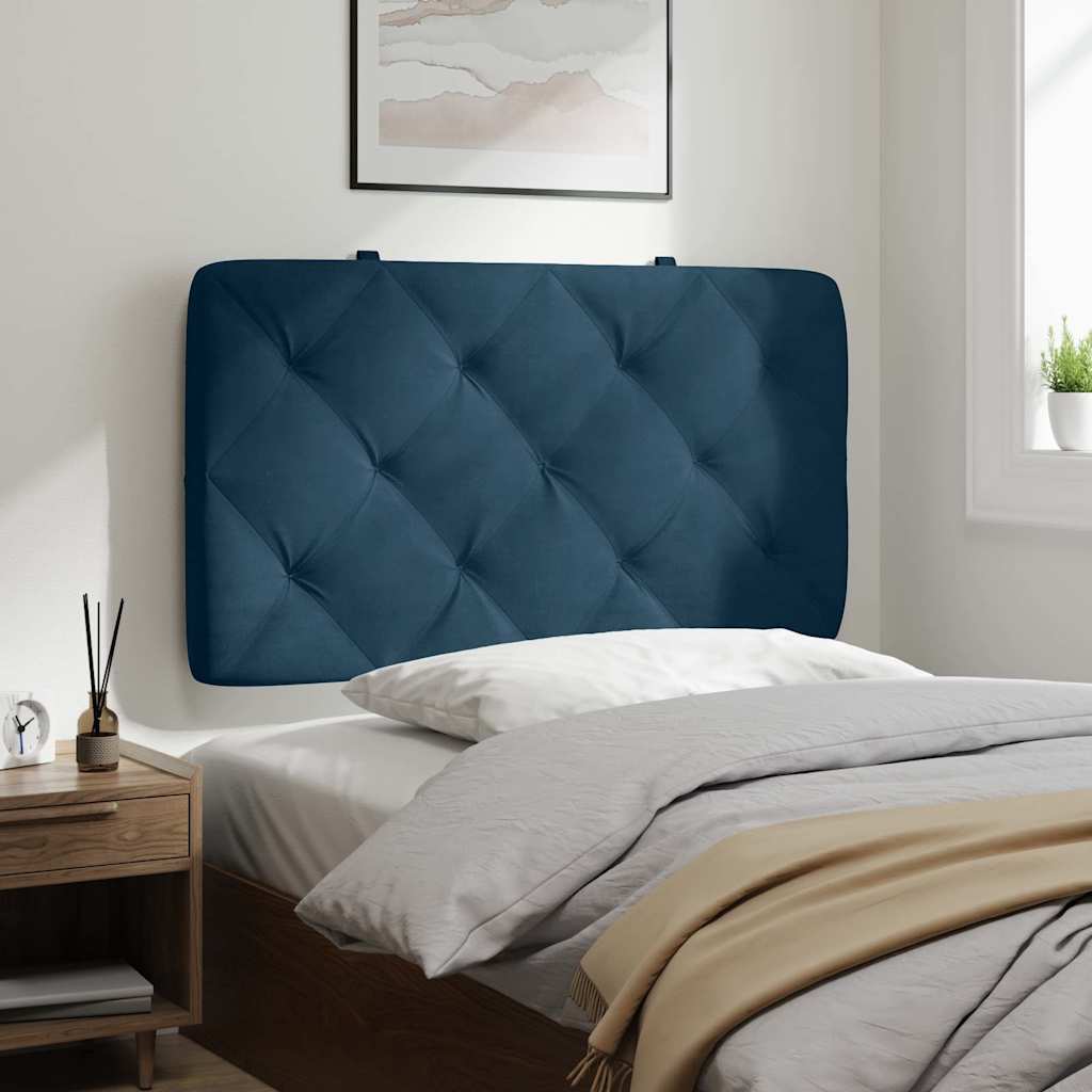 Kopfteil-Kissen Blau 90 cm Samt