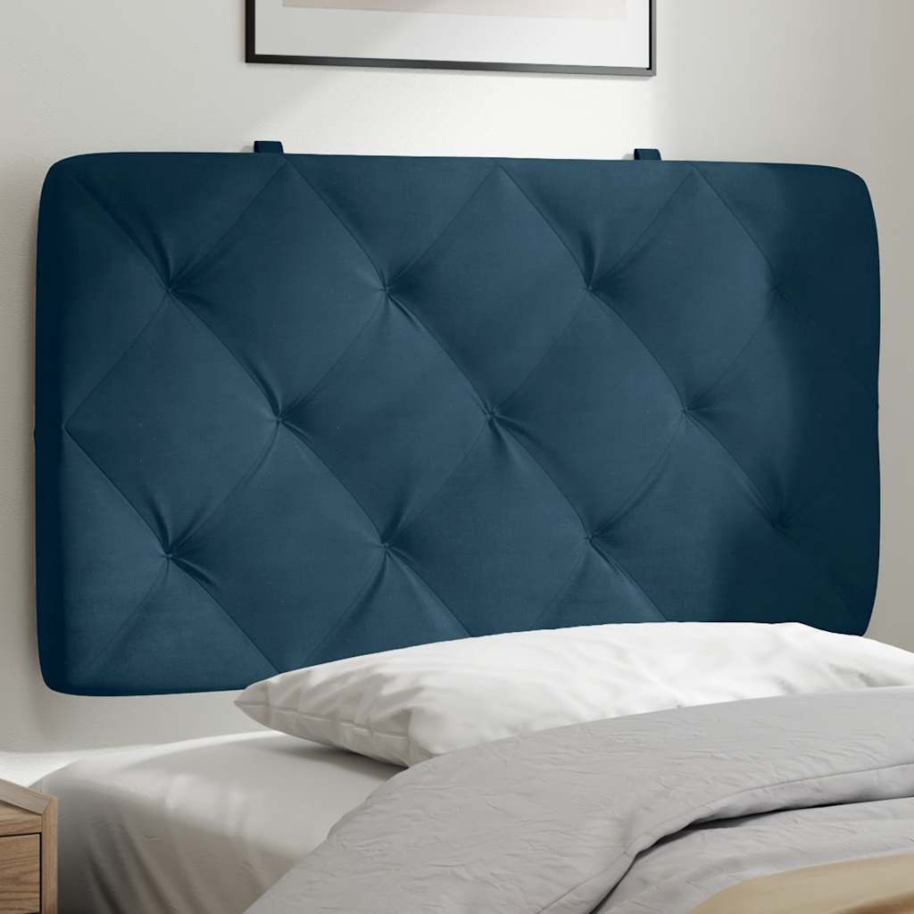 Kopfteil-Kissen Blau 90 cm Samt