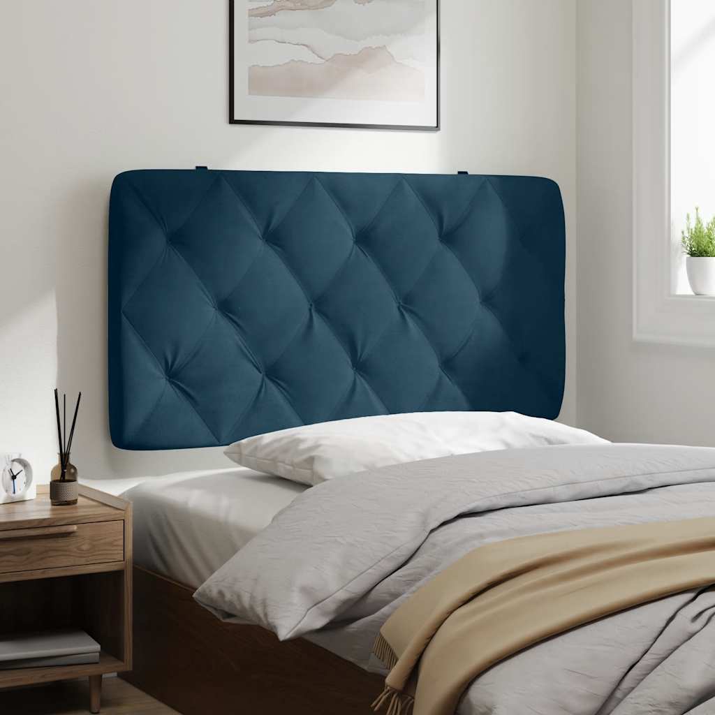 Kopfteil-Kissen Blau 100 cm Samt