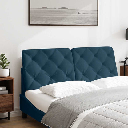 Kopfteil-Kissen Blau 120 cm Samt