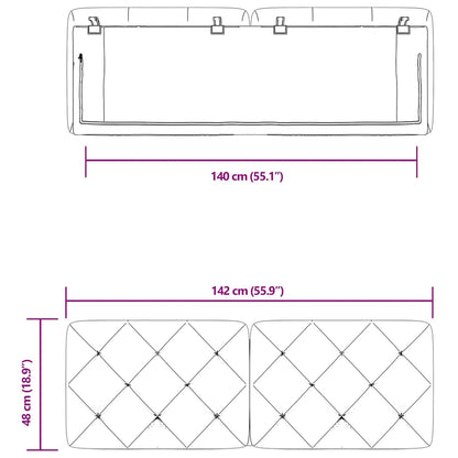 Kopfteil-Kissen Dunkelgrün 140 cm Samt