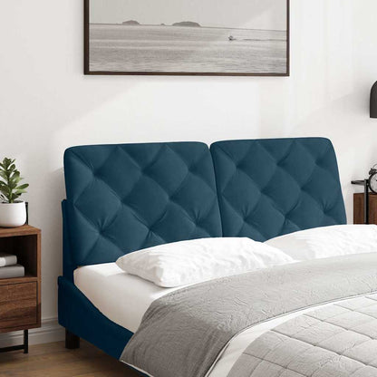 Kopfteil-Kissen Blau 140 cm Samt