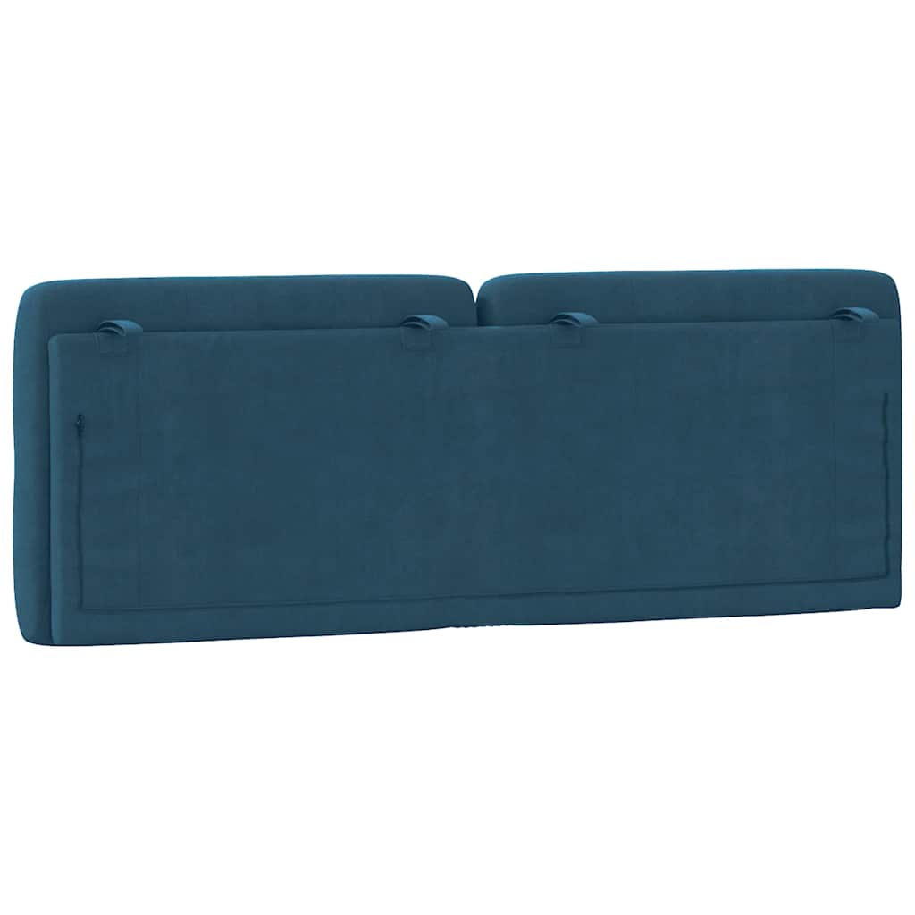 Kopfteil-Kissen Blau 140 cm Samt