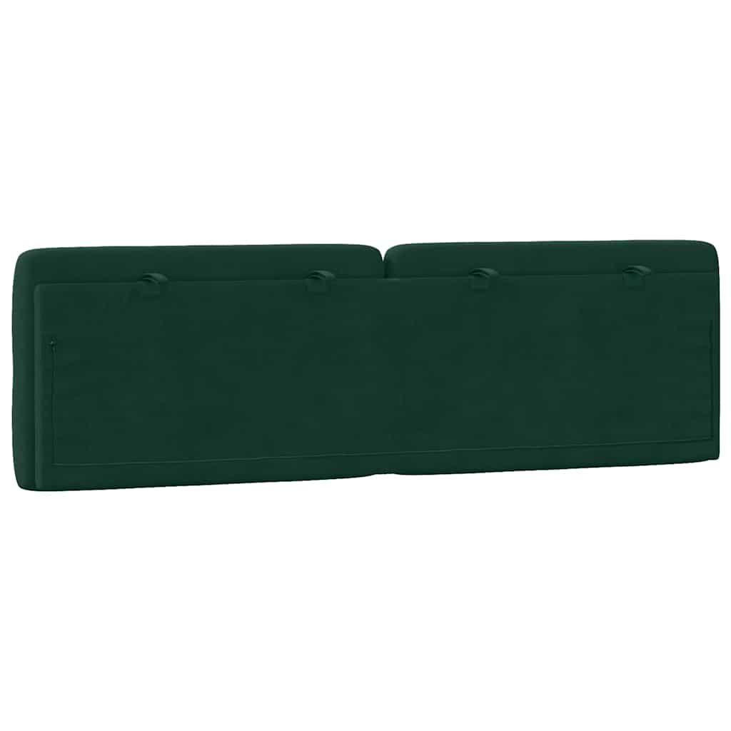 Kopfteil-Kissen Dunkelgrün 160 cm Samt