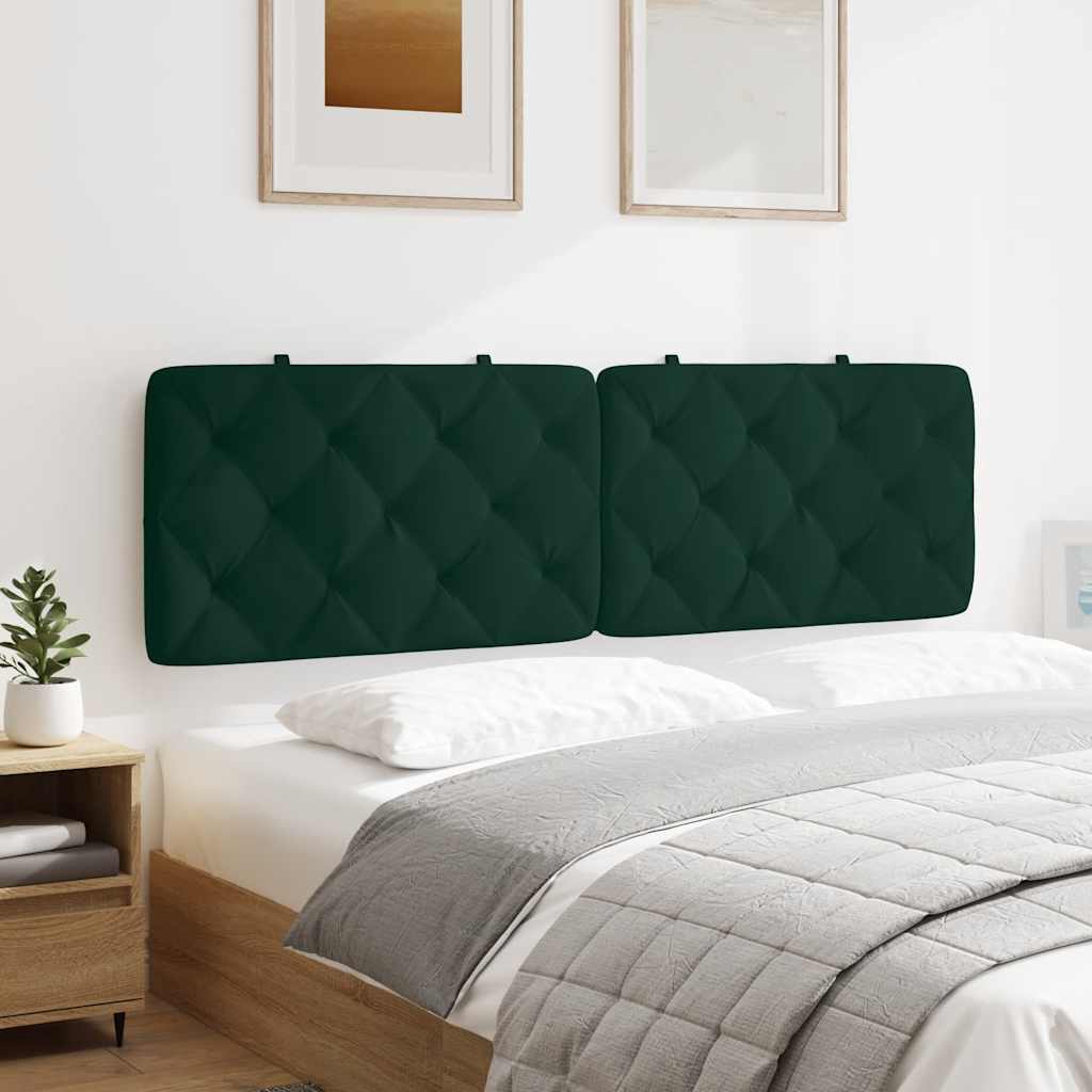 Kopfteil-Kissen Dunkelgrün 160 cm Samt