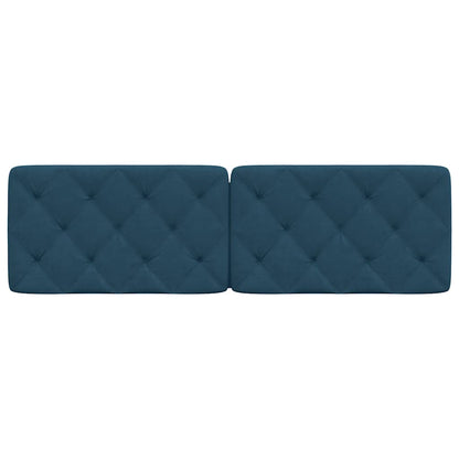Kopfteil-Kissen Blau 160 cm Samt