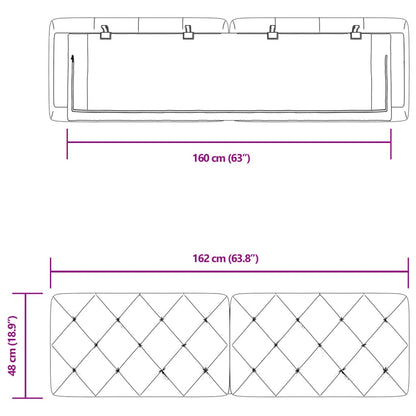 Kopfteil-Kissen Rosa 160 cm Samt