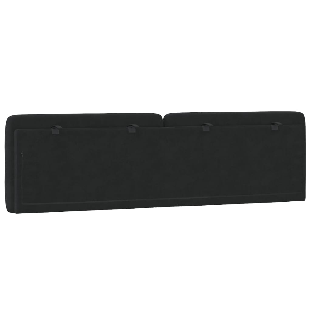 Kopfteil-Kissen Schwarz 180 cm Samt