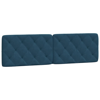 Kopfteil-Kissen Blau 180 cm Samt