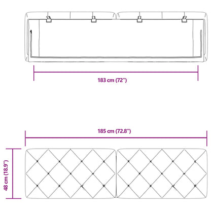 Kopfteil-Kissen Rosa 180 cm Samt