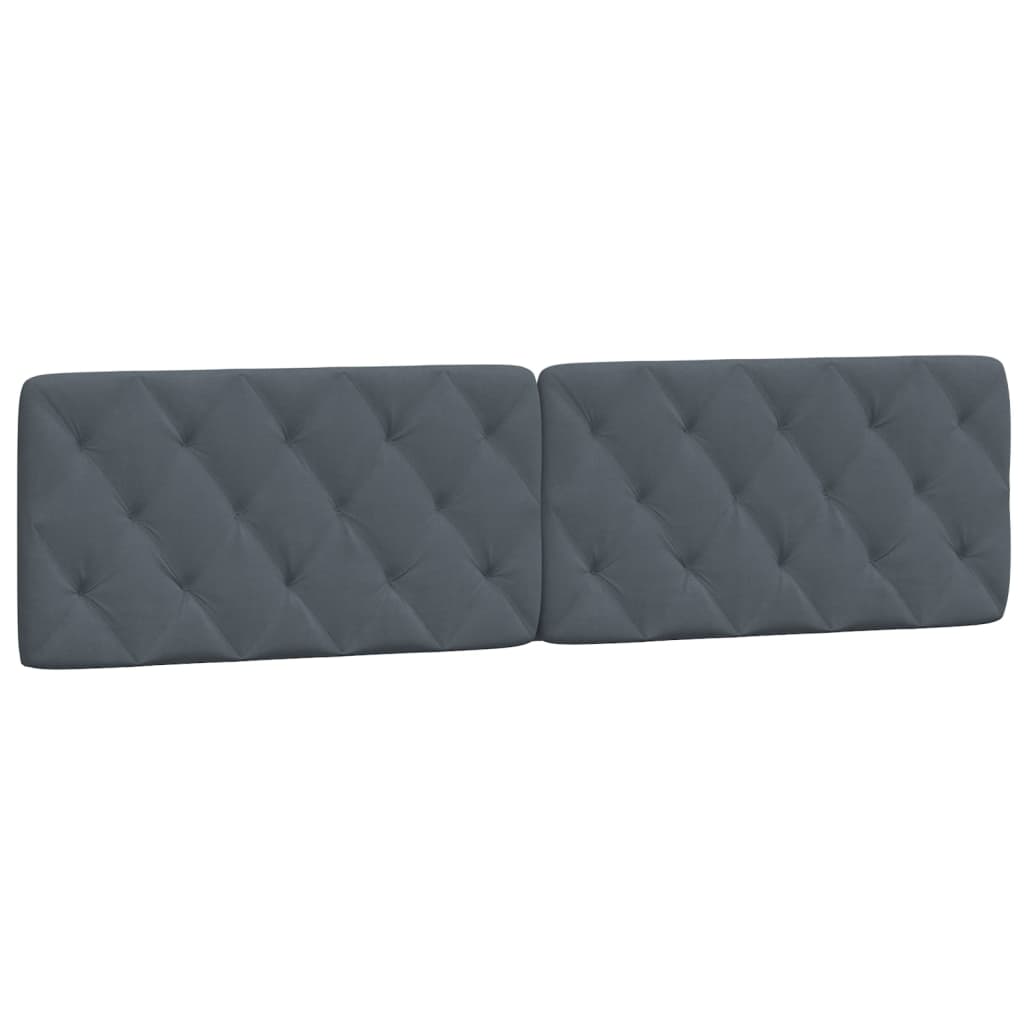 Kopfteil-Kissen Dunkelgrau 200 cm Samt