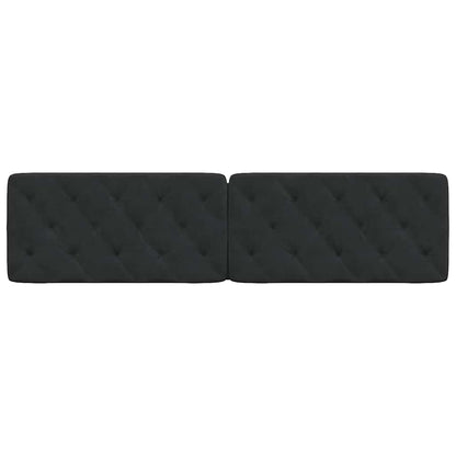 Kopfteil-Kissen Schwarz 200 cm Samt