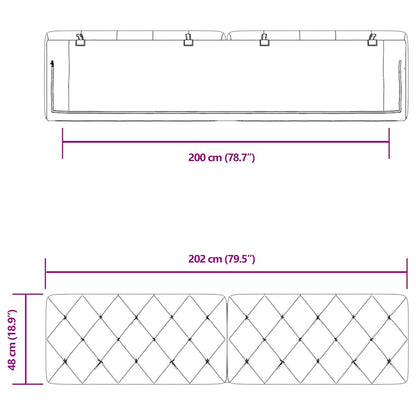 Kopfteil-Kissen Dunkelgrün 200 cm Samt