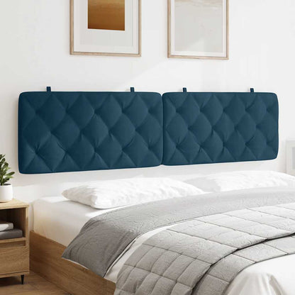 Kopfteil-Kissen Blau 200 cm Samt