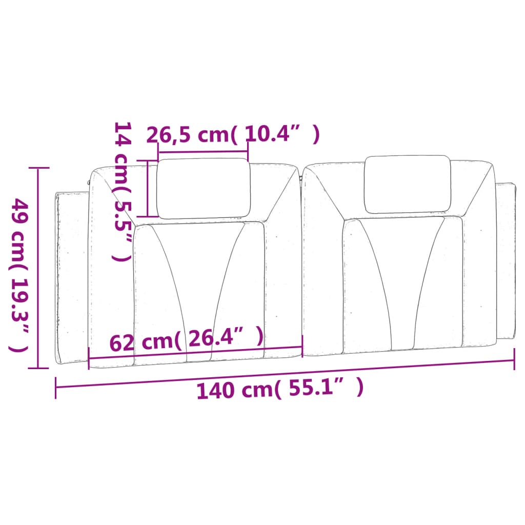 Kopfteil-Kissen "Viana" Weiß 140 cm Kunstleder