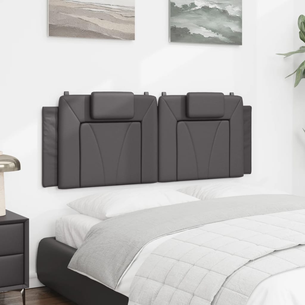 Kopfteil-Kissen "Viana" Grau 140 cm Kunstleder