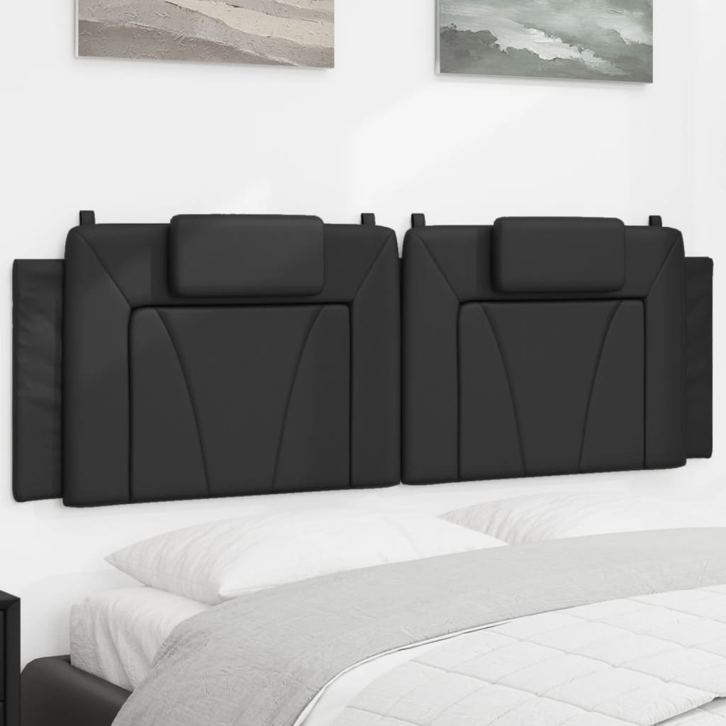 Kopfteil-Kissen "Viana" Schwarz 160 cm Kunstleder