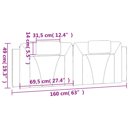 Kopfteil-Kissen "Viana" Weiß und Schwarz 160 cm Kunstleder