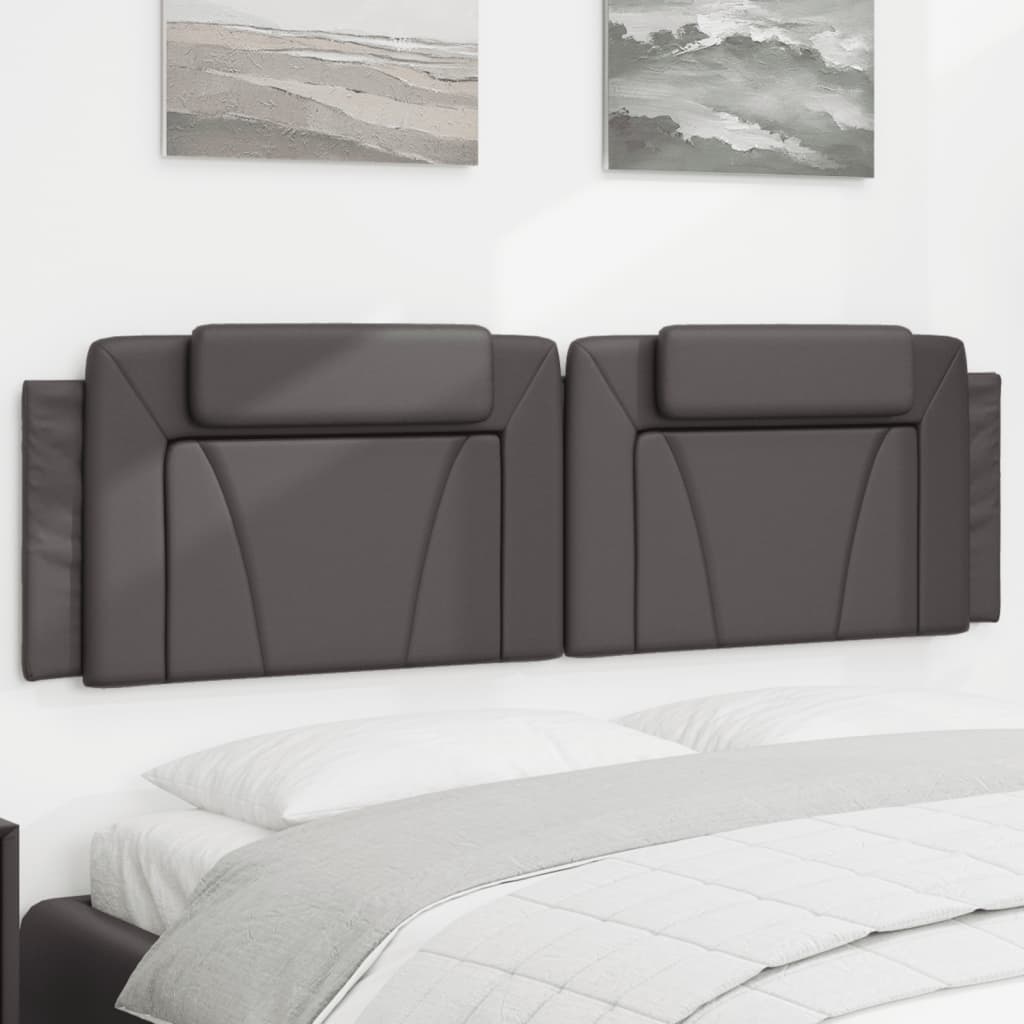 Kopfteil-Kissen "Viana" Grau 180 cm Kunstleder