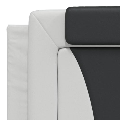 Kopfteil-Kissen "Viana" Weiß und Schwarz 180 cm Kunstleder
