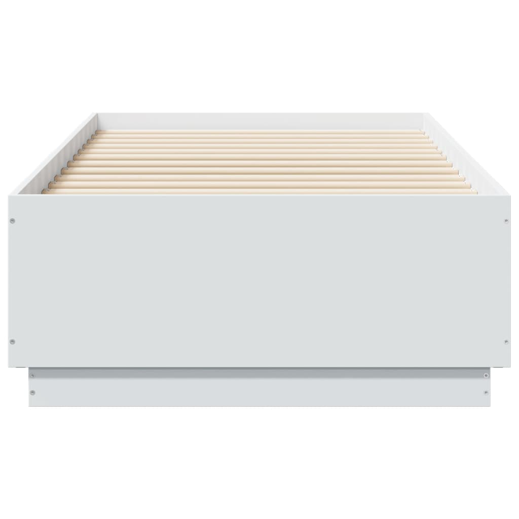 Bettgestell mit LED Weiß 75x190 cm Holzwerkstoff
