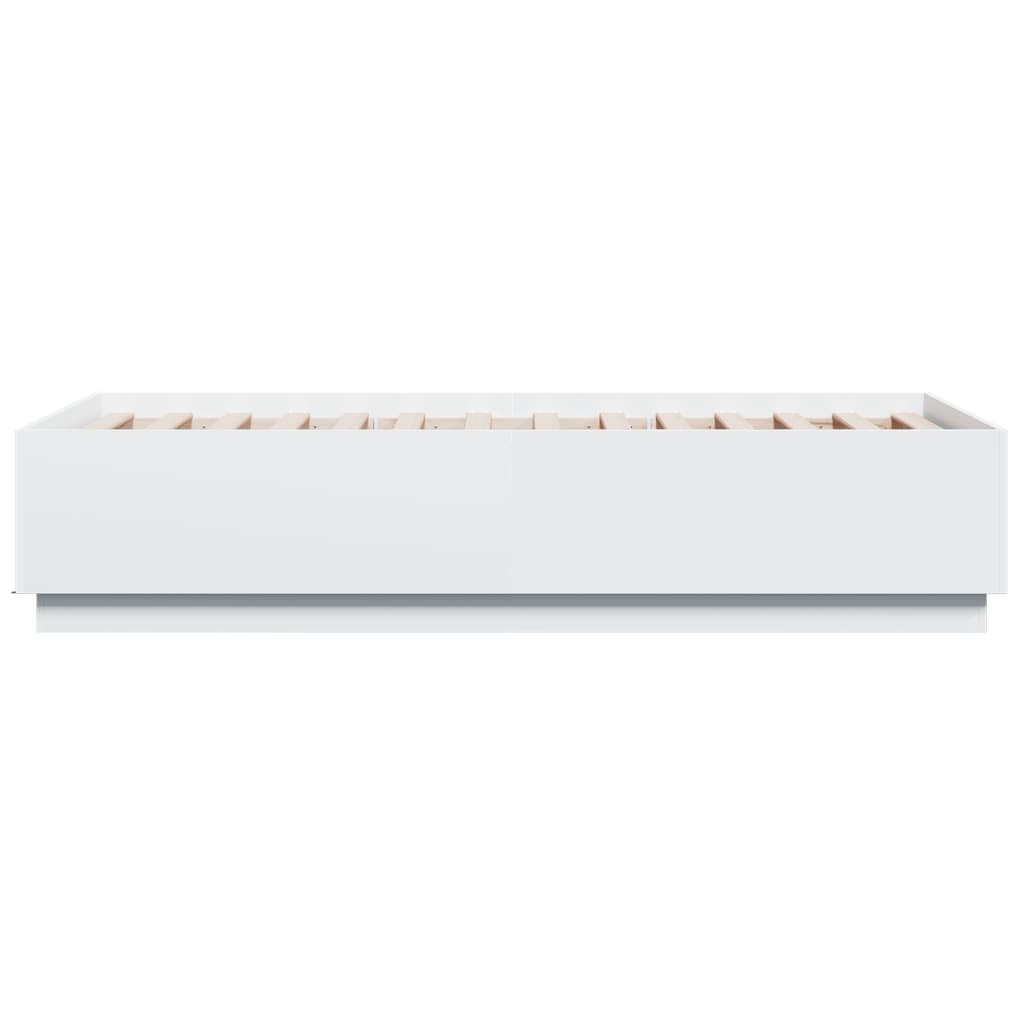 Bettgestell mit LED Weiß 75x190 cm Holzwerkstoff