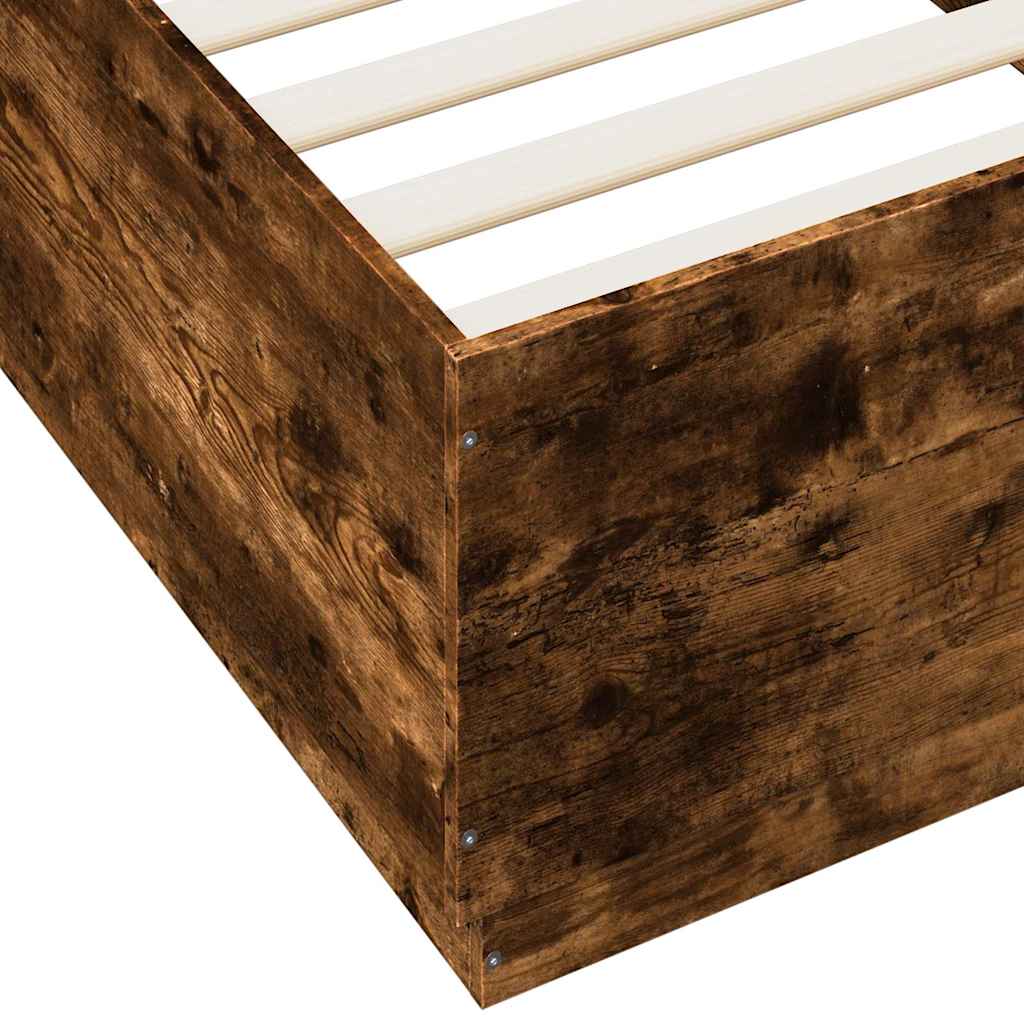 Bettgestell Räuchereiche 100x200 cm Holzwerkstoff