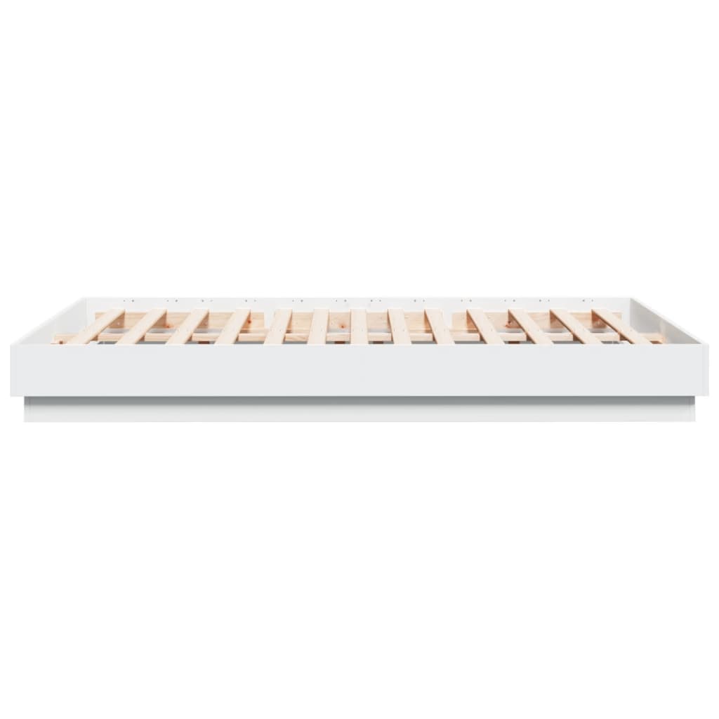 Bettgestell mit LED Weiß 150x200 cm